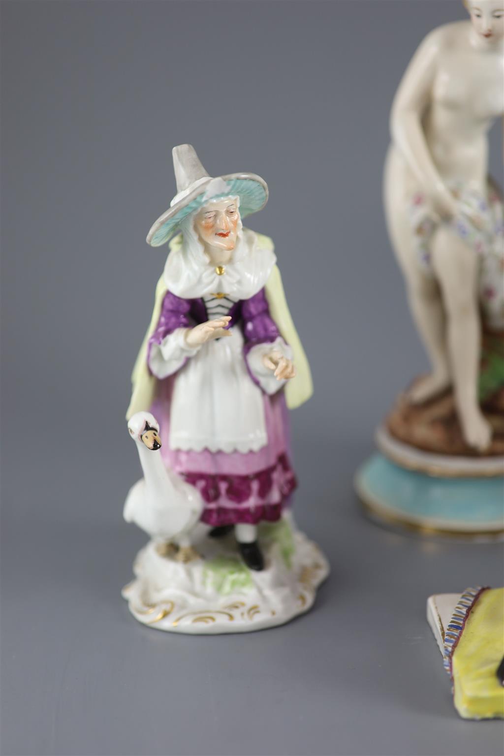 Seven assorted Continental porcelain figures,